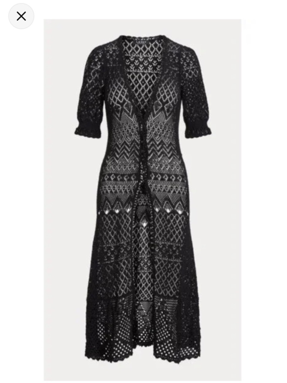 Ralph Lauren Black Crochet Cardigan Dress